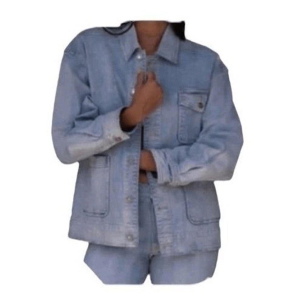 LNDN London‎ Denim Sun Washed Oversized Denim Barn Jacket Light Wash S